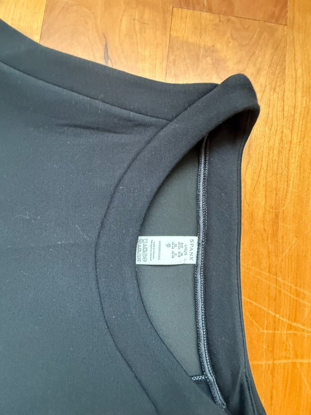 NWT Spanx AirEssentials Side Strip Tank Midi Dress - Very Black Sz. L - Picture 4 of 8